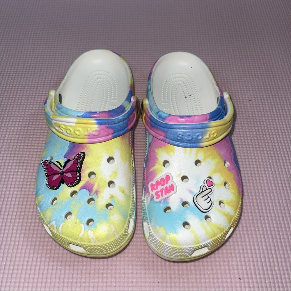 Tie dye Crocs m7/w9